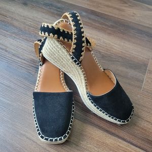 Black Espadrille Wedges